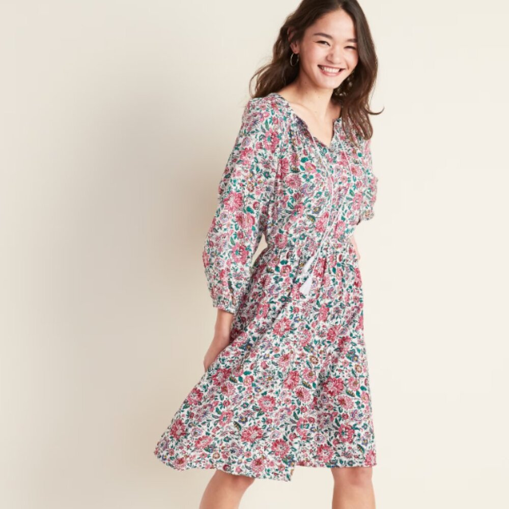 Old Navy Floral Peasant Dress Size XL